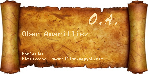 Ober Amarillisz névjegykártya